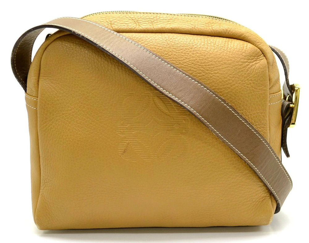 Loewe Anagram Shoulder Bag Leather Camel Brown